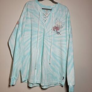 Disney Cruise Line Women Aqua Burmuda Tie-Dye Sweatshirt 2XL Long Sleeve Cotton
